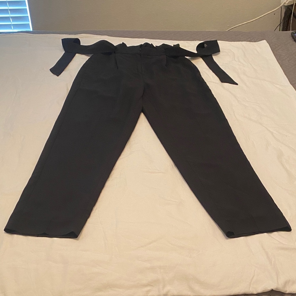 J. Crew Charcoal Tie-Waist Trousers